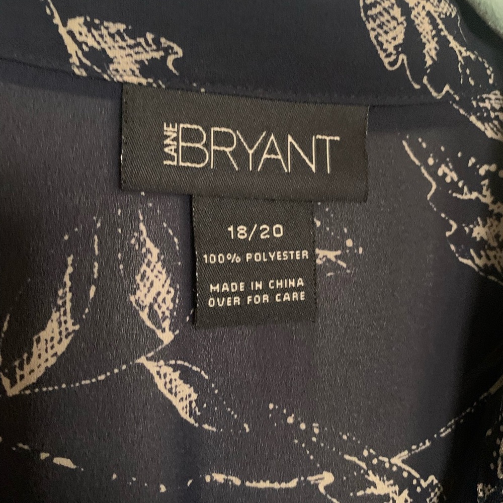Lane Bryant Navy Button Down Blouse - Picture 2 of 6